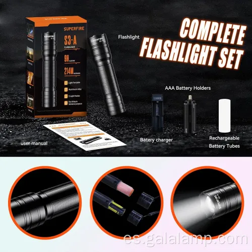 Ligera impermeable LED Carga USB portátil